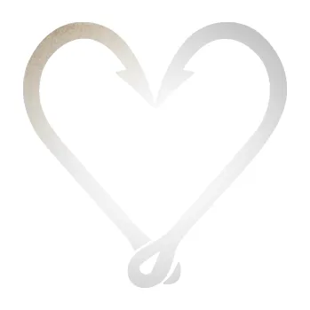 Polep vozidla SAMOLEPKA Spojené rybářské háčky 001 s láskou na ryby (82 - odrazková reflexní bílá) NA AUTO, NÁLEPKA, FÓLIE, POLEP, TUNING, VLASTNÍ TEXT, TISK, AUTOSAMOLEPKY.cz, POLEPY, OBRÁZEK, LOGO, SAMOLEPKY