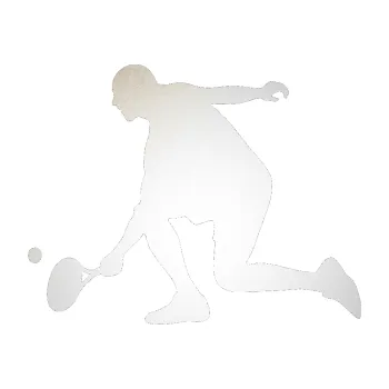 Polep vozidla SAMOLEPKA Tenista 003 levá (82 - odrazková reflexní bílá) NA AUTO, NÁLEPKA, FÓLIE, POLEP, TUNING, VLASTNÍ TEXT, TISK, AUTOSAMOLEPKY.cz, POLEPY, OBRÁZEK, LOGO, SAMOLEPKY