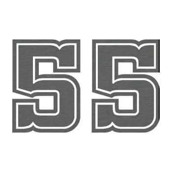 Polep vozidla Startovní číslo 55 typ 5 (62 - škrábaný titan) SAMOLEPKA NA AUTO, NÁLEPKA, FÓLIE, POLEP, TUNING, VLASTNÍ TEXT, TISK, AUTOSAMOLEPKY.cz, POLEPY, OBRÁZEK, LOGO, 3D STICKERS