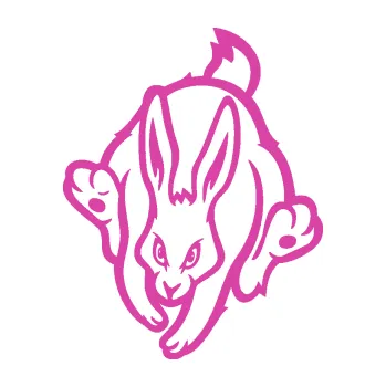 Samolepící dekorace Zajíc 002 levá (16 - růžová) SAMOLEPKA NA AUTO, NÁLEPKA, FÓLIE, POLEP, TUNING, VLASTNÍ TEXT, TISK, AUTOSAMOLEPKY.cz, POLEPY, OBRÁZEK, LOGO, 3D STICKERS