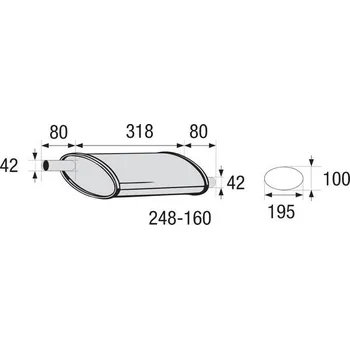Výfukový systém Střední tlumič výfuku, univerzální BOSAL 248-160