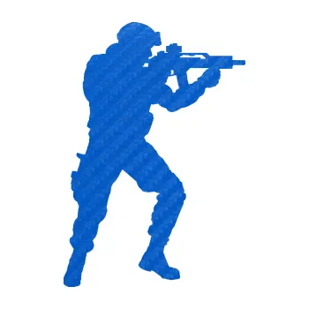 Samolepící dekorace SAMOLEPKA Voják 011 pravá (57 - 3D karbon modrý) NA AUTO, NÁLEPKA, FÓLIE, POLEP, TUNING, VLASTNÍ TEXT, TISK, AUTOSAMOLEPKY.cz, POLEPY, OBRÁZEK, LOGO, SAMOLEPKY