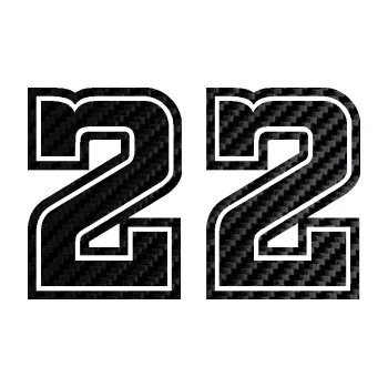 Polep vozidla Startovní číslo 22 typ 5 (50 - 3D karbon černý) SAMOLEPKA NA AUTO, NÁLEPKA, FÓLIE, POLEP, TUNING, VLASTNÍ TEXT, TISK, AUTOSAMOLEPKY.cz, POLEPY, OBRÁZEK, LOGO, 3D STICKERS