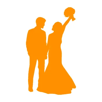 Samolepící dekorace Svatba 003 levá (06 - oranžová) SAMOLEPKA NA AUTO, NÁLEPKA, FÓLIE, POLEP, TUNING, VLASTNÍ TEXT, TISK, AUTOSAMOLEPKY.cz, POLEPY, OBRÁZEK, LOGO, 3D STICKERS