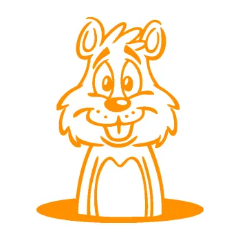 Samolepící dekorace SAMOLEPKA Sysel 001 levá kouká z nory (06 - oranžová) NA AUTO, NÁLEPKA, FÓLIE, POLEP, TUNING, VLASTNÍ TEXT, TISK, AUTOSAMOLEPKY.cz, POLEPY, OBRÁZEK, LOGO, SAMOLEPKY