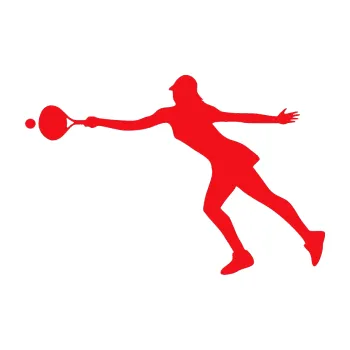 Polep vozidla SAMOLEPKA Tenistka 003 levá (10 - červená) NA AUTO, NÁLEPKA, FÓLIE, POLEP, TUNING, VLASTNÍ TEXT, TISK, AUTOSAMOLEPKY.cz, POLEPY, OBRÁZEK, LOGO, SAMOLEPKY