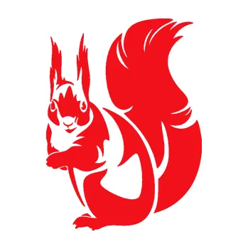 Samolepící dekorace SAMOLEPKA Veverka 002 levá (10 - červená) NA AUTO, NÁLEPKA, FÓLIE, POLEP, TUNING, VLASTNÍ TEXT, TISK, AUTOSAMOLEPKY.cz, POLEPY, OBRÁZEK, LOGO, SAMOLEPKY