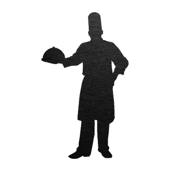 Samolepící dekorace SAMOLEPKA Šéfkuchař 001 levá (63 - škrábaný kov černý) NA AUTO, NÁLEPKA, FÓLIE, POLEP, TUNING, VLASTNÍ TEXT, TISK, AUTOSAMOLEPKY.cz, POLEPY, OBRÁZEK, LOGO, SAMOLEPKY