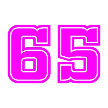 Polep vozidla Startovní číslo 65 typ 5 (72 - Fluorescentní růžová) SAMOLEPKA NA AUTO, NÁLEPKA, FÓLIE, POLEP, TUNING, VLASTNÍ TEXT, TISK, AUTOSAMOLEPKY.cz, POLEPY, OBRÁZEK, LOGO, 3D STICKERS