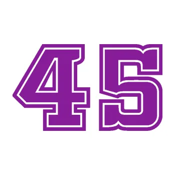 Polep vozidla SAMOLEPKA Startovní číslo 45 typ 5 (14 - fialová) NA AUTO, NÁLEPKA, FÓLIE, POLEP, TUNING, VLASTNÍ TEXT, TISK, AUTOSAMOLEPKY.cz, POLEPY, OBRÁZEK, LOGO, SAMOLEPKY