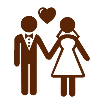 Samolepící dekorace SAMOLEPKA Svatba 001 levá (15 - hnědá) NA AUTO, NÁLEPKA, FÓLIE, POLEP, TUNING, VLASTNÍ TEXT, TISK, AUTOSAMOLEPKY.cz, POLEPY, OBRÁZEK, LOGO, SAMOLEPKY