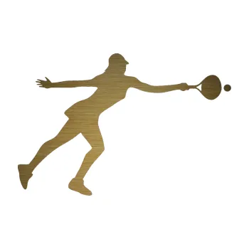 Polep vozidla Tenistka 003 pravá (64 - škrábaný kov zlatý) SAMOLEPKA NA AUTO, NÁLEPKA, FÓLIE, POLEP, TUNING, VLASTNÍ TEXT, TISK, AUTOSAMOLEPKY.cz, POLEPY, OBRÁZEK, LOGO, 3D STICKERS