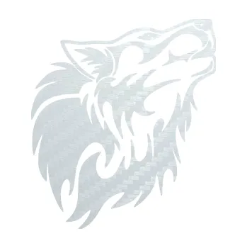 Polep vozidla SAMOLEPKA Vlk 028 pravá (51 - 3D karbon bílý) NA AUTO, NÁLEPKA, FÓLIE, POLEP, TUNING, VLASTNÍ TEXT, TISK, AUTOSAMOLEPKY.cz, POLEPY, OBRÁZEK, LOGO, SAMOLEPKY