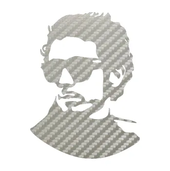 Samolepící dekorace SAMOLEPKA Valentino Rossi silueta levá (52 - 3D karbon stříbrný) NA AUTO, NÁLEPKA, FÓLIE, POLEP, TUNING, VLASTNÍ TEXT, TISK, AUTOSAMOLEPKY.cz, POLEPY, OBRÁZEK, LOGO, SAMOLEPKY