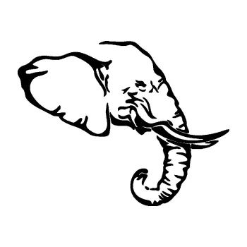 Samolepící dekorace SAMOLEPKA Slon 030 pravá hlava (01 - černá) NA AUTO, NÁLEPKA, FÓLIE, POLEP, TUNING, VLASTNÍ TEXT, TISK, AUTOSAMOLEPKY.cz, POLEPY, OBRÁZEK, LOGO, SAMOLEPKY