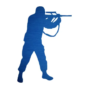 Samolepící dekorace SAMOLEPKA Voják 001 pravá (65 - škrábaný kov modrý) NA AUTO, NÁLEPKA, FÓLIE, POLEP, TUNING, VLASTNÍ TEXT, TISK, AUTOSAMOLEPKY.cz, POLEPY, OBRÁZEK, LOGO, SAMOLEPKY