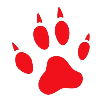 Samolepící dekorace SAMOLEPKA Tlapka 004 levá (10 - červená) NA AUTO, NÁLEPKA, FÓLIE, POLEP, TUNING, VLASTNÍ TEXT, TISK, AUTOSAMOLEPKY.cz, POLEPY, OBRÁZEK, LOGO, SAMOLEPKY