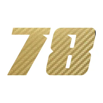 Polep vozidla SAMOLEPKA Startovní číslo 78 typ 6 (59 - 3D karbon zlatý) NA AUTO, NÁLEPKA, FÓLIE, POLEP, TUNING, VLASTNÍ TEXT, TISK, AUTOSAMOLEPKY.cz, POLEPY, OBRÁZEK, LOGO, SAMOLEPKY