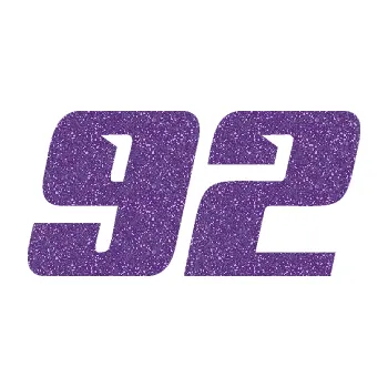Polep vozidla SAMOLEPKA Startovní číslo 92 typ 6 (87 - Ultra Metalic fialová) NA AUTO, NÁLEPKA, FÓLIE, POLEP, TUNING, VLASTNÍ TEXT, TISK, AUTOSAMOLEPKY.cz, POLEPY, OBRÁZEK, LOGO, SAMOLEPKY
