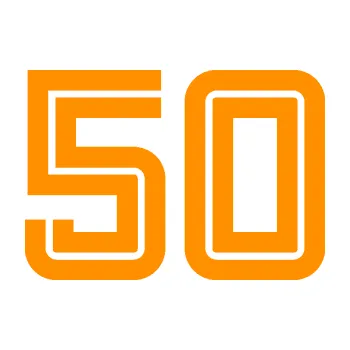 Polep vozidla Startovní číslo 50 typ 7 (06 - oranžová) SAMOLEPKA NA AUTO, NÁLEPKA, FÓLIE, POLEP, TUNING, VLASTNÍ TEXT, TISK, AUTOSAMOLEPKY.cz, POLEPY, OBRÁZEK, LOGO, 3D STICKERS