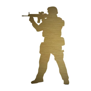 Samolepící dekorace SAMOLEPKA Voják 006 levá (64 - škrábaný kov zlatý) NA AUTO, NÁLEPKA, FÓLIE, POLEP, TUNING, VLASTNÍ TEXT, TISK, AUTOSAMOLEPKY.cz, POLEPY, OBRÁZEK, LOGO, SAMOLEPKY