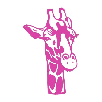Samolepící dekorace SAMOLEPKA Žirafa 001 pravá (16 - růžová) NA AUTO, NÁLEPKA, FÓLIE, POLEP, TUNING, VLASTNÍ TEXT, TISK, AUTOSAMOLEPKY.cz, POLEPY, OBRÁZEK, LOGO, SAMOLEPKY