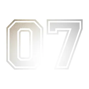 Polep vozidla SAMOLEPKA Startovní číslo 07 typ 4 (82 - odrazková reflexní bílá) NA AUTO, NÁLEPKA, FÓLIE, POLEP, TUNING, VLASTNÍ TEXT, TISK, AUTOSAMOLEPKY.cz, POLEPY, OBRÁZEK, LOGO, SAMOLEPKY