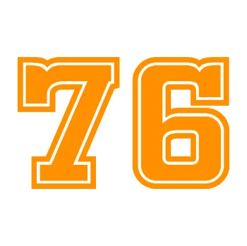 Polep vozidla Startovní číslo 76 typ 5 (06 - oranžová) SAMOLEPKA NA AUTO, NÁLEPKA, FÓLIE, POLEP, TUNING, VLASTNÍ TEXT, TISK, AUTOSAMOLEPKY.cz, POLEPY, OBRÁZEK, LOGO, 3D STICKERS