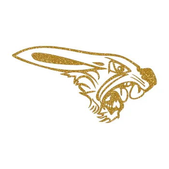 Samolepicí dekorace na vozidlo Zajíc pravá (92 - Ultra Metalic zlatá) SAMOLEPKA NA AUTO, NÁLEPKA, FÓLIE, POLEP, TUNING, VLASTNÍ TEXT, TISK, AUTOSAMOLEPKY.cz, POLEPY, OBRÁZEK, LOGO, 3D STICKERS