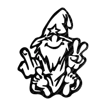 Samolepicí dekorace na vozidlo Skřítek f*ck levá (50 - 3D karbon černý) SAMOLEPKA NA AUTO, NÁLEPKA, FÓLIE, POLEP, TUNING, VLASTNÍ TEXT, TISK, AUTOSAMOLEPKY.cz, POLEPY, OBRÁZEK, LOGO, 3D STICKERS