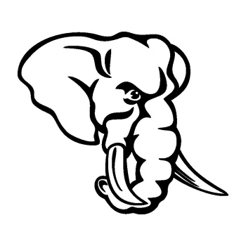 Samolepící dekorace SAMOLEPKA Slon 026 pravá hlava (01 - černá) NA AUTO, NÁLEPKA, FÓLIE, POLEP, TUNING, VLASTNÍ TEXT, TISK, AUTOSAMOLEPKY.cz, POLEPY, OBRÁZEK, LOGO, SAMOLEPKY