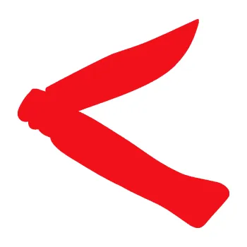 Polep vozidla SAMOLEPKA Zavírací nůž 001 pravá (10 - červená) NA AUTO, NÁLEPKA, FÓLIE, POLEP, TUNING, VLASTNÍ TEXT, TISK, AUTOSAMOLEPKY.cz, POLEPY, OBRÁZEK, LOGO, SAMOLEPKY