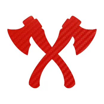 Samolepící dekorace Spojené sekery (53 - 3D karbon červený) SAMOLEPKA NA AUTO, NÁLEPKA, FÓLIE, POLEP, TUNING, VLASTNÍ TEXT, TISK, AUTOSAMOLEPKY.cz, POLEPY, OBRÁZEK, LOGO, 3D STICKERS