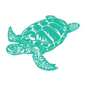 Samolepící dekorace Želva 005 levá (25 - tyrkysová) SAMOLEPKA NA AUTO, NÁLEPKA, FÓLIE, POLEP, TUNING, VLASTNÍ TEXT, TISK, AUTOSAMOLEPKY.cz, POLEPY, OBRÁZEK, LOGO, 3D STICKERS