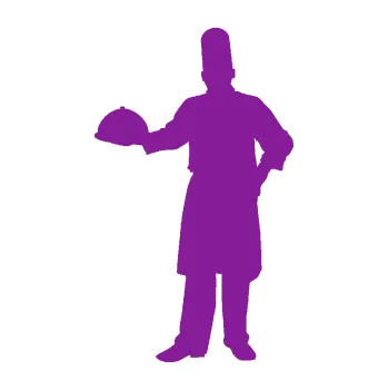 Samolepící dekorace Šéfkuchař 001 levá (14 - fialová) SAMOLEPKA NA AUTO, NÁLEPKA, FÓLIE, POLEP, TUNING, VLASTNÍ TEXT, TISK, AUTOSAMOLEPKY.cz, POLEPY, OBRÁZEK, LOGO, 3D STICKERS