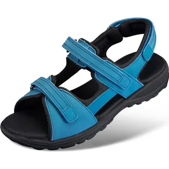 Dámská zdravotní obuv Dámské sandály s pásky na suchý zip, nubuková useň, modrá: 39