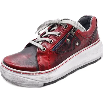 Dámské polobotky Dámské kožené polobotky KACPER 6488 červená vel. 36