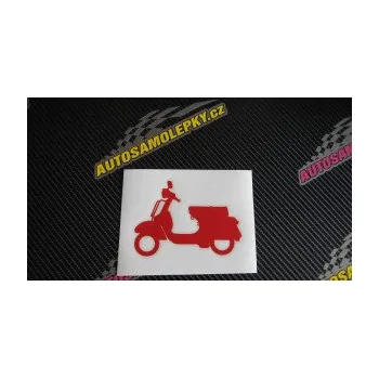 Polep vozidla SAMOLEPKA Skutr 002 levá Vespa (10 - červená) NA AUTO, NÁLEPKA, FÓLIE, POLEP, TUNING, VLASTNÍ TEXT, TISK, AUTOSAMOLEPKY.cz, POLEPY, OBRÁZEK, LOGO, SAMOLEPKY