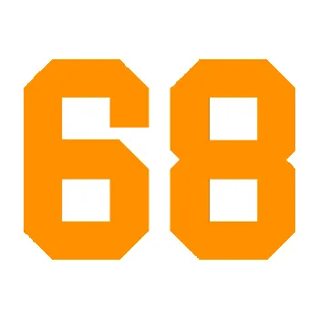 Polep vozidla Startovní číslo 68 (06 - oranžová) SAMOLEPKA NA AUTO, NÁLEPKA, FÓLIE, POLEP, TUNING, VLASTNÍ TEXT, TISK, AUTOSAMOLEPKY.cz, POLEPY, OBRÁZEK, LOGO, 3D STICKERS