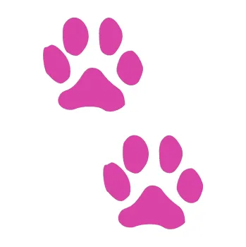 samolepka Tlapky 001 (16 - růžová) SAMOLEPKA NA AUTO, NÁLEPKA, FÓLIE, POLEP, TUNING, VLASTNÍ TEXT, TISK, AUTOSAMOLEPKY.cz, POLEPY, OBRÁZEK, LOGO, 3D STICKERS