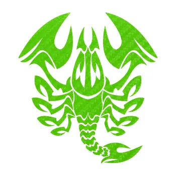 Samolepící dekorace Štír zvěrokruh 003 pravá (58 - 3D karbon zelený kawasaki) SAMOLEPKA NA AUTO, NÁLEPKA, FÓLIE, POLEP, TUNING, VLASTNÍ TEXT, TISK, AUTOSAMOLEPKY.cz, POLEPY, OBRÁZEK, LOGO, 3D STICKERS