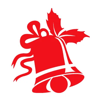 Samolepící dekorace SAMOLEPKA Vánoční zvoneček 001 pravá (10 - červená) NA AUTO, NÁLEPKA, FÓLIE, POLEP, TUNING, VLASTNÍ TEXT, TISK, AUTOSAMOLEPKY.cz, POLEPY, OBRÁZEK, LOGO, SAMOLEPKY