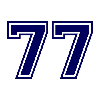 Polep vozidla Startovní číslo 77 typ 4 (23 - tmavě modrá) SAMOLEPKA NA AUTO, NÁLEPKA, FÓLIE, POLEP, TUNING, VLASTNÍ TEXT, TISK, AUTOSAMOLEPKY.cz, POLEPY, OBRÁZEK, LOGO, 3D STICKERS