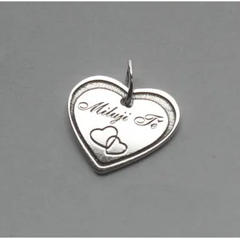 Přívěsek Stříbrný přívěsek srdíčko - PA0361 (Stříbrný přívěsek srdíčko s nápisem)