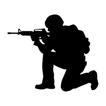 Samolepící dekorace SAMOLEPKA Voják 007 levá (01 - černá) NA AUTO, NÁLEPKA, FÓLIE, POLEP, TUNING, VLASTNÍ TEXT, TISK, AUTOSAMOLEPKY.cz, POLEPY, OBRÁZEK, LOGO, SAMOLEPKY