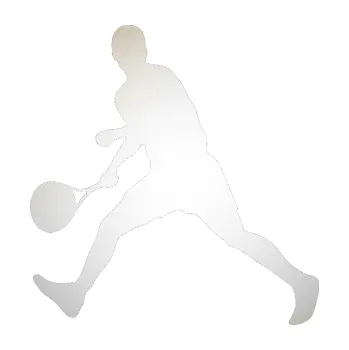 Polep vozidla SAMOLEPKA Tenista 002 levá (82 - odrazková reflexní bílá) NA AUTO, NÁLEPKA, FÓLIE, POLEP, TUNING, VLASTNÍ TEXT, TISK, AUTOSAMOLEPKY.cz, POLEPY, OBRÁZEK, LOGO, SAMOLEPKY