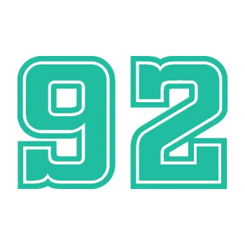 Polep vozidla Startovní číslo 92 typ 5 (25 - tyrkysová) SAMOLEPKA NA AUTO, NÁLEPKA, FÓLIE, POLEP, TUNING, VLASTNÍ TEXT, TISK, AUTOSAMOLEPKY.cz, POLEPY, OBRÁZEK, LOGO, 3D STICKERS