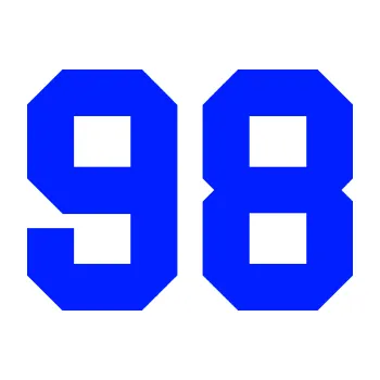 Polep vozidla Startovní číslo 98 (19 - modrá dynamic) SAMOLEPKA NA AUTO, NÁLEPKA, FÓLIE, POLEP, TUNING, VLASTNÍ TEXT, TISK, AUTOSAMOLEPKY.cz, POLEPY, OBRÁZEK, LOGO, 3D STICKERS