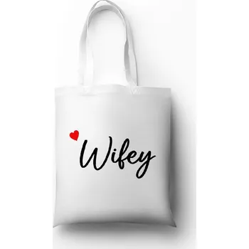 Personal Plátěná taška s potiskem - Wifey Barva: Bílá