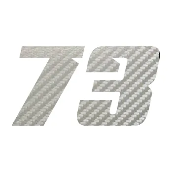 Polep vozidla SAMOLEPKA Startovní číslo 73 typ 6 (52 - 3D karbon stříbrný) NA AUTO, NÁLEPKA, FÓLIE, POLEP, TUNING, VLASTNÍ TEXT, TISK, AUTOSAMOLEPKY.cz, POLEPY, OBRÁZEK, LOGO, SAMOLEPKY